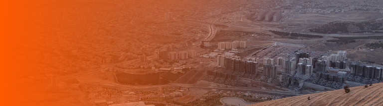 Sulaymaniyah, Iraq (Kurdistan) Panoramic view over city. Cityscape, Middle East, Iraq. Kurdistan city at sunset.