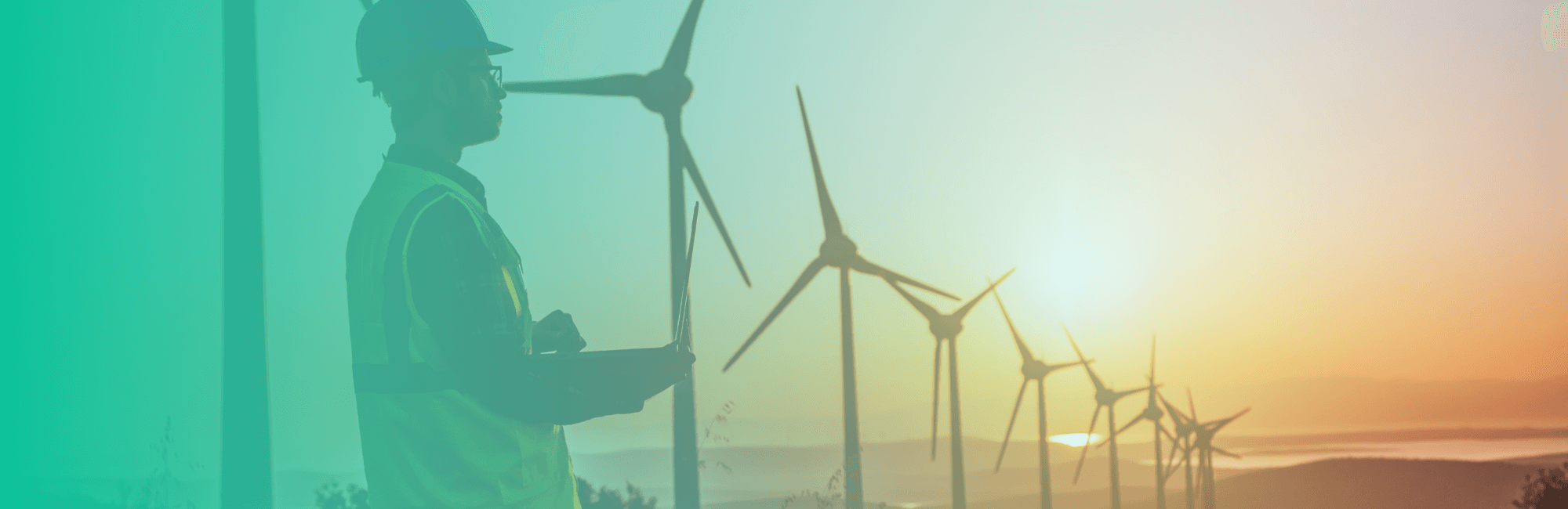 Professional Male Maintenance Engineer With Wind Turbines.
